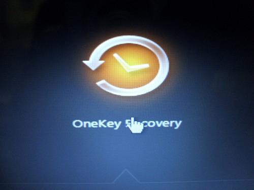 U450p　OneKey Recoveryを選択