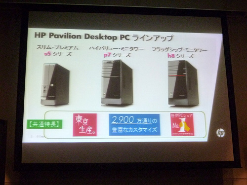 HP PavilionデスクトップPC ラインアップ