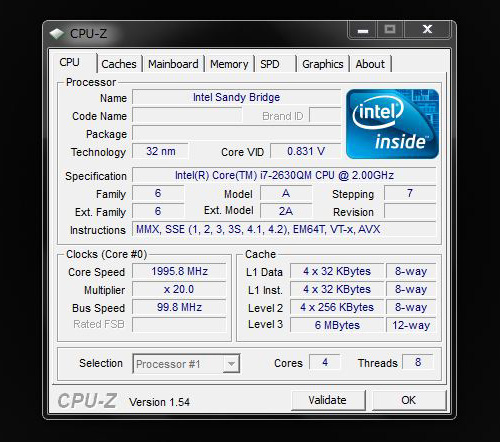 ENVY14-2000 CPU-Zの内容