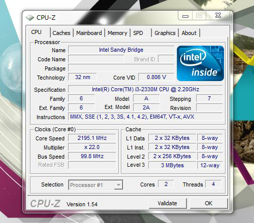 dv6-6100 CPU-Z