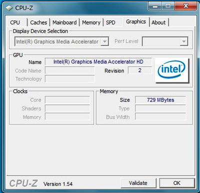 CPU-Z グラフィックス