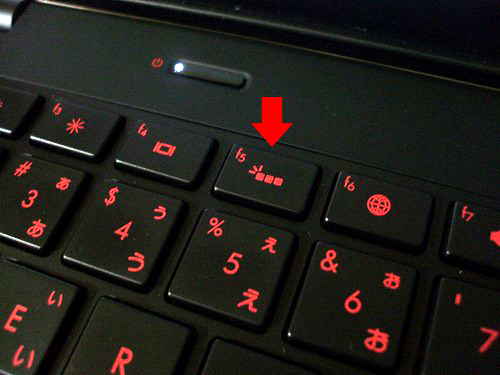 HP ENVY14 キーボードライトボタン