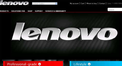 Lenovoのサイト１