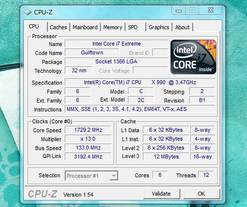 h8-1090jp CPU-Zの情報