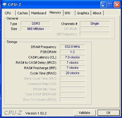 CPU-Z　X200sのメモリ